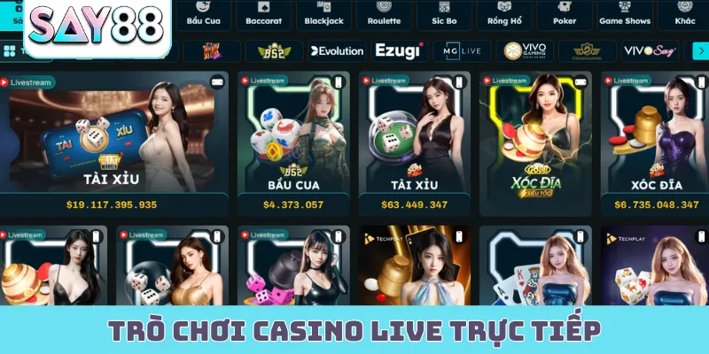 Trò chơi casino live trực tiếp